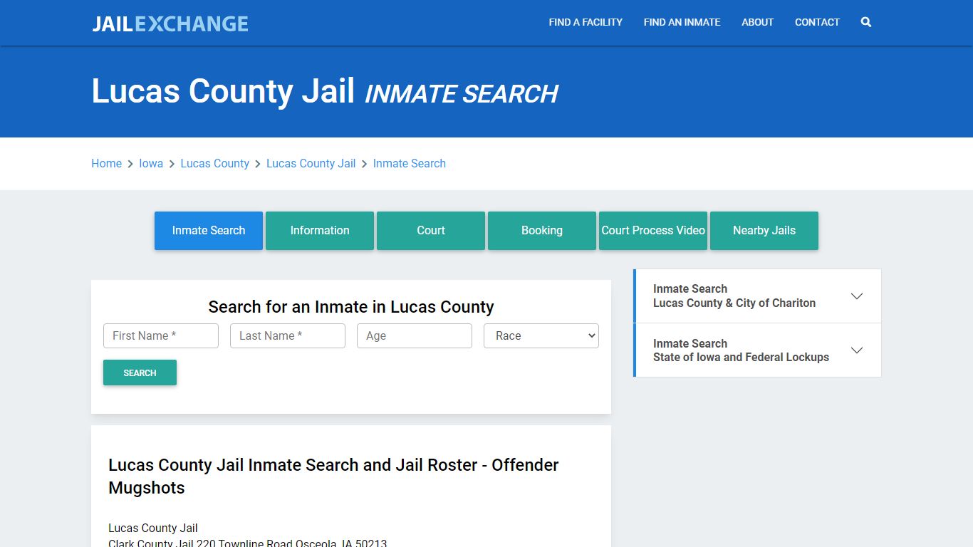 Lucas County Jail, IA Inmate Search: Roster & Mugshots